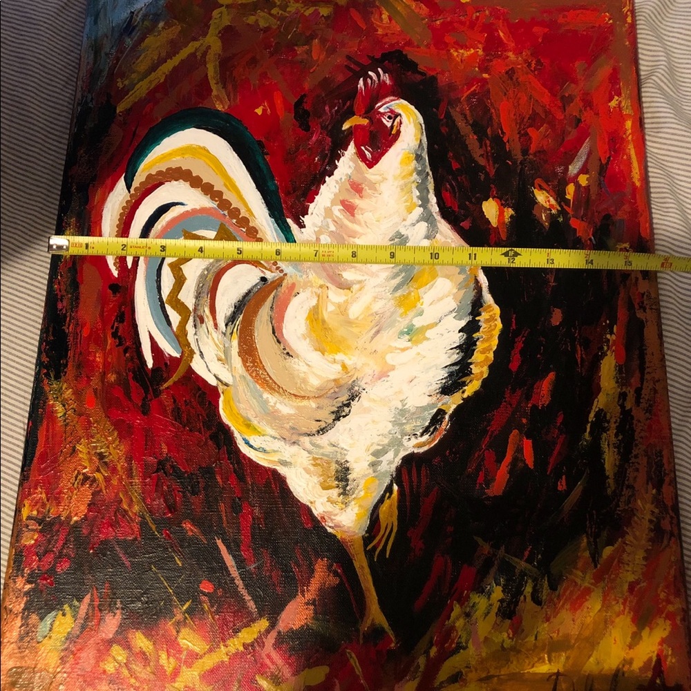 Really cool Rooster painting! Real paint/Not print - Picture 3 of 4